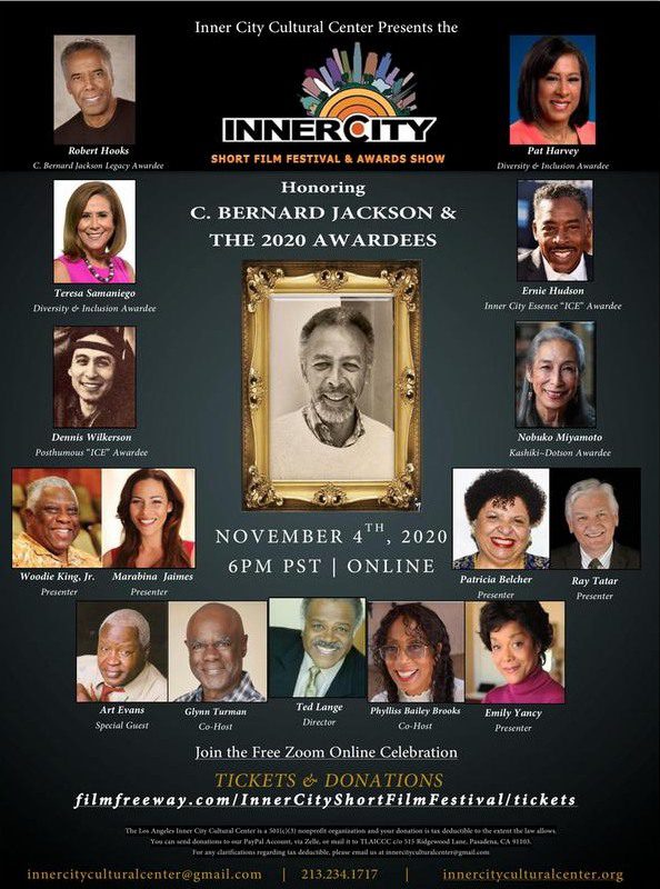 Inner City Cultural Center 2020 Awards Show Poster.